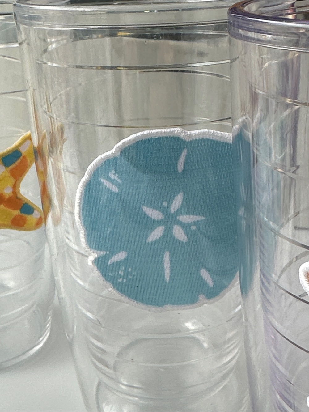 TERVIS TUMBLER set of 8 coastal beach acrylic 16oz cups starfish palm tree sea - Picture 9 of 11